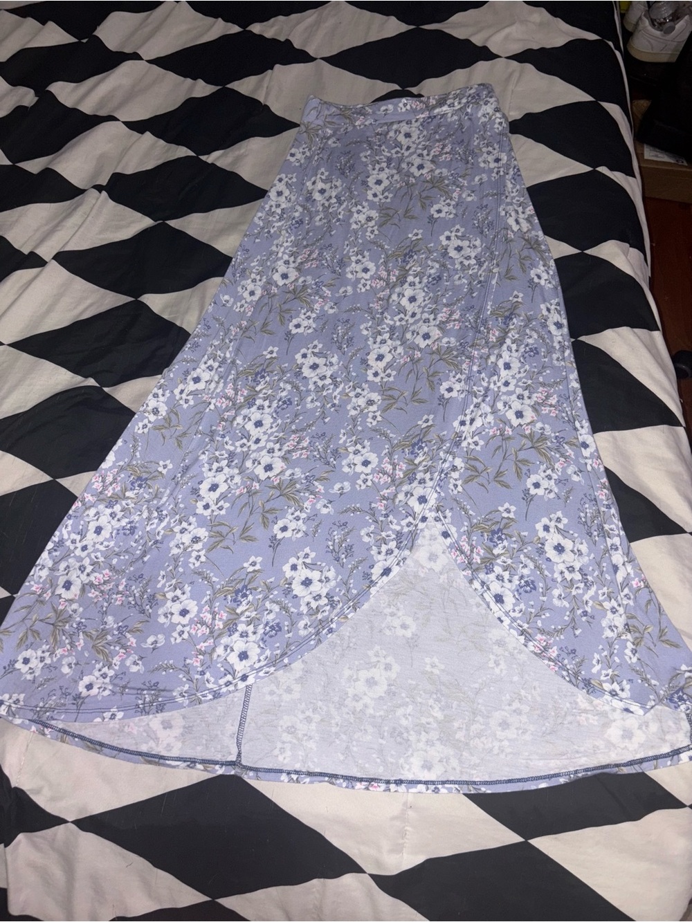 Floral periwinkle high slit Skirt